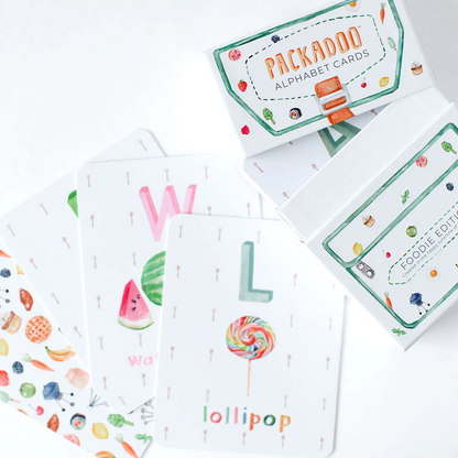 Packadoo Alphabet Cards for Kids: Food Edition