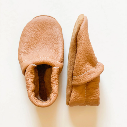 Leather Baby & Toddler Loafer Moccasins - Camel