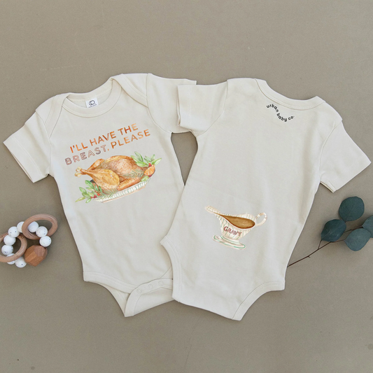 I'll Have The Breast Please Thanksgiving Organic Baby Onesie