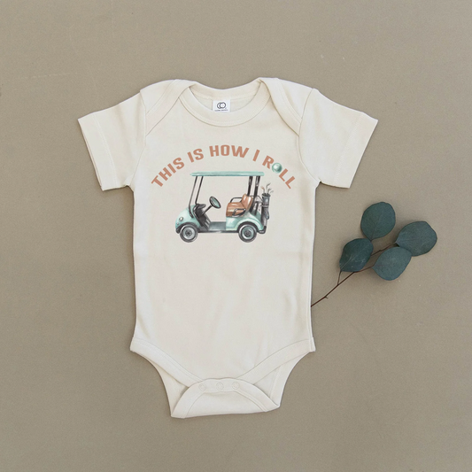 This Is How I Roll Golf Organic Baby Onesie